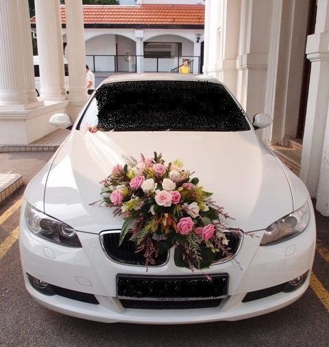 Ramos de flores para decoración de carros