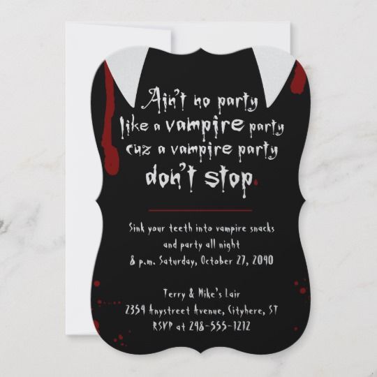 Invitación con tema de vampiros para 15 años
