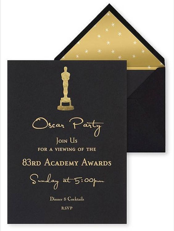 Invitación para quince años con temática de premios Óscar
