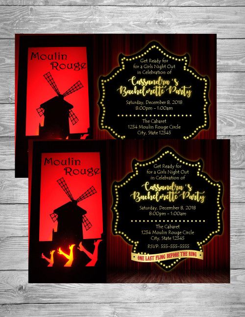 Invitaciones para 15 años de Moulin Rouge