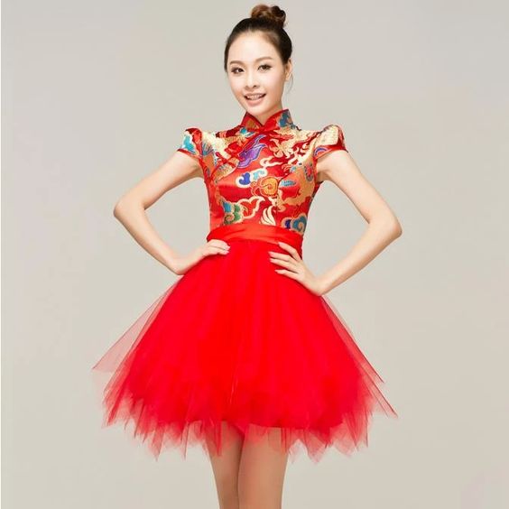 Vestido para quinceañera con tema de china