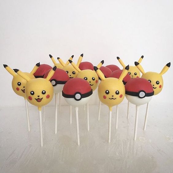 Cake pops de pokemon para fiestas