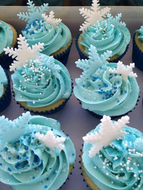 Cupcakes para temática de Frozen para fiestas