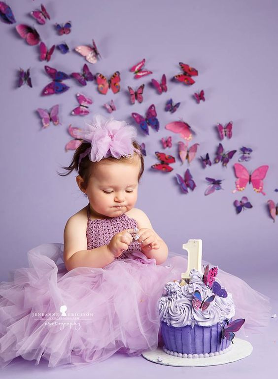 Sesión fotográfica para niña con tema de mariposas