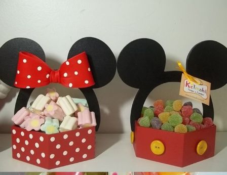 Bolsita con dulces de regalo con decoración de Mickey Mouse