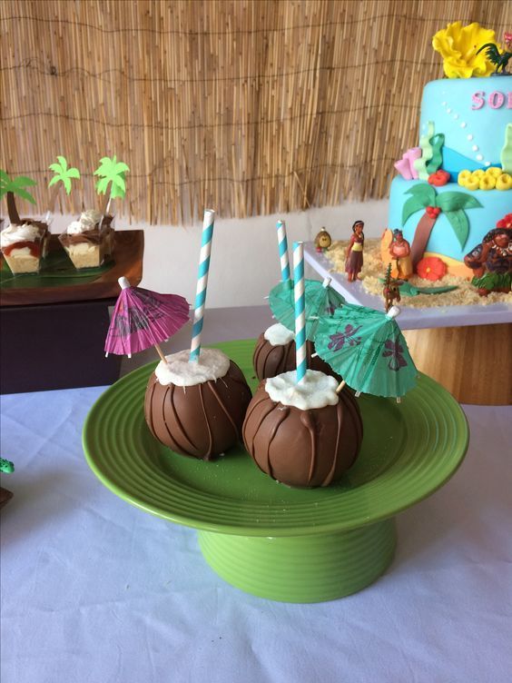 Coco de chocolate para postre de fiesta infantil