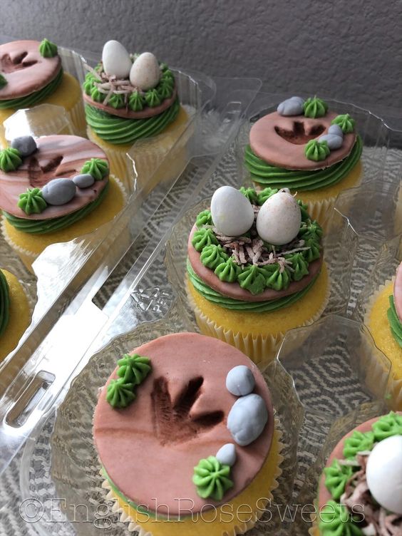 Cupcakes decorados para postre de fiesta infantil