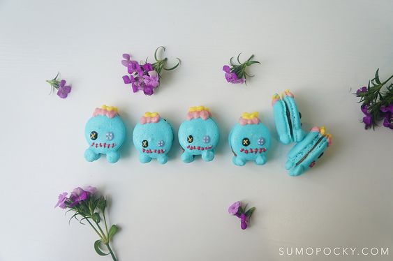 Macarons de personajes de Lilo y Stitch para fiesta temática