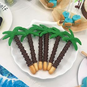 Pretzels con diseño de palmera para fiesta