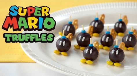 Trufas con decoración de personajes de Super Mario