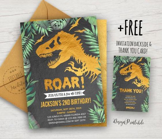 Diseños de invitaciones para fiesta de Dinosaurios