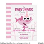 Invitaciones para fiesta de niña temática Baby Shark