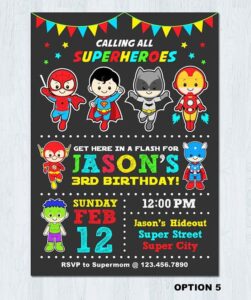 Invitaciones para fiesta de superheroes