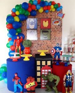 Mesas de postres para fiesta de superheroes