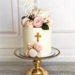 Diseños de pasteles para bautizo de niña