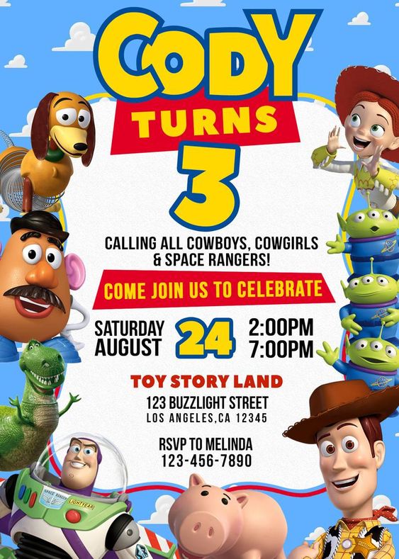 Invitaciones para fiesta de Toy Story