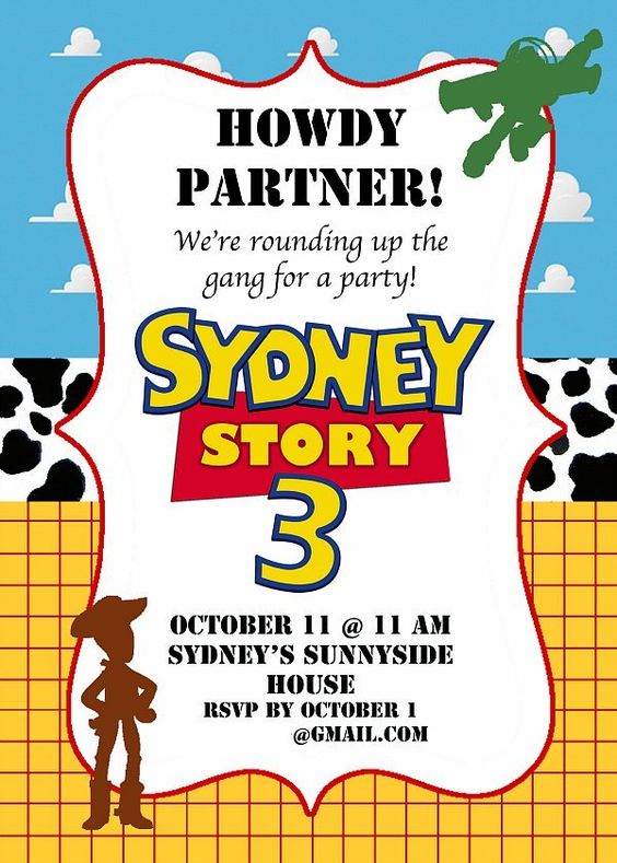 Invitaciones para fiesta de Toy Story