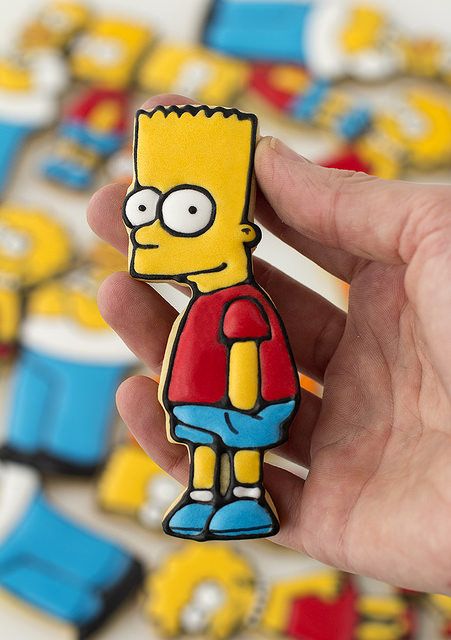 Mesas de postres para fiesta temática de Bart Simpson