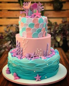 Diseños de pasteles para fiesta de sirena